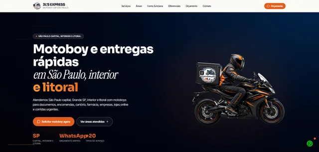 Captura real do site Express 3L'S